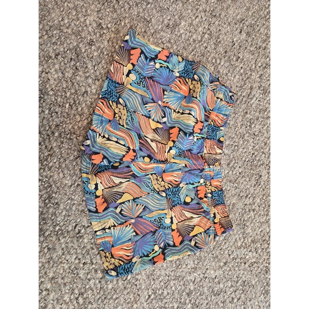 Patagonia Girls' Baggies Shorts Blue Orange Tropical Girls XXL 16-18